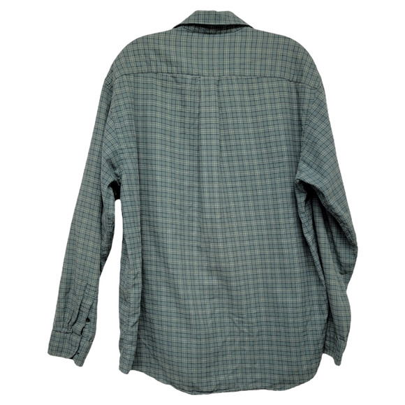 J Crew Men's Lightweight Plaid Button-Up Shirt Long Sleeve Green Size Large - Picture 2 of 3